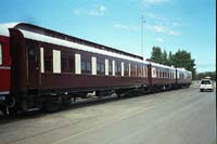 'ir_fedtrn3 - 18th November 2001 - AVEP 350, Federation Train (BRBF 1, AF 26 and D 20),  and Wegmann car ARE 107 at Midland Workshops.'